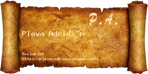 Pleva Adrián névjegykártya